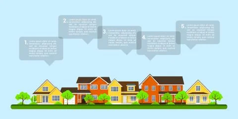 Small town infographic Stock Illustration