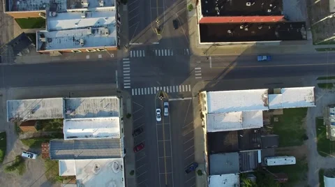 Small Town Intersection Stock Footage 66522852