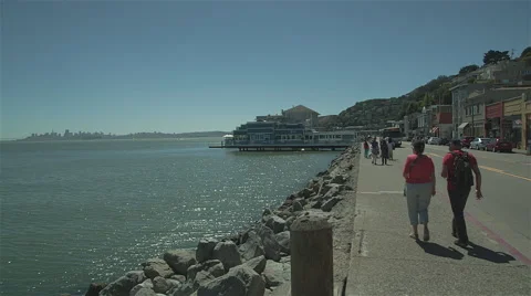 Small town on lakefront Stock Footage 44910454