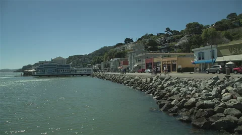 Small town on lakefront Video stock 44912610