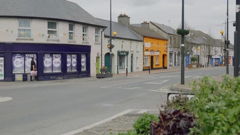 Small Town In lockdown due to Covid-19 Stock Footage 127860248