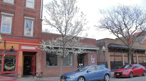 Small Town Main Street Spring Stock Footage 61833417