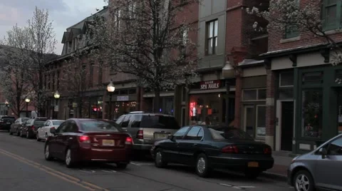 Small Town Main Street Spring Stock Footage 61833456
