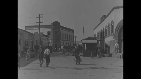 Small town, maybe in Mexico, 1920s Stock Footage 252493877