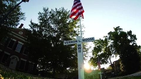 Small Town Memorial Crosses Stock Footage 69775812