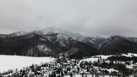 Small town in the mountains Stock Footage 260077205