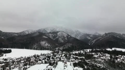 Small town in the mountains Stock Footage 260078105