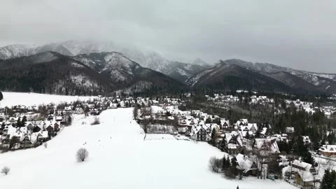 Small town in the mountains Stock Footage 260078131