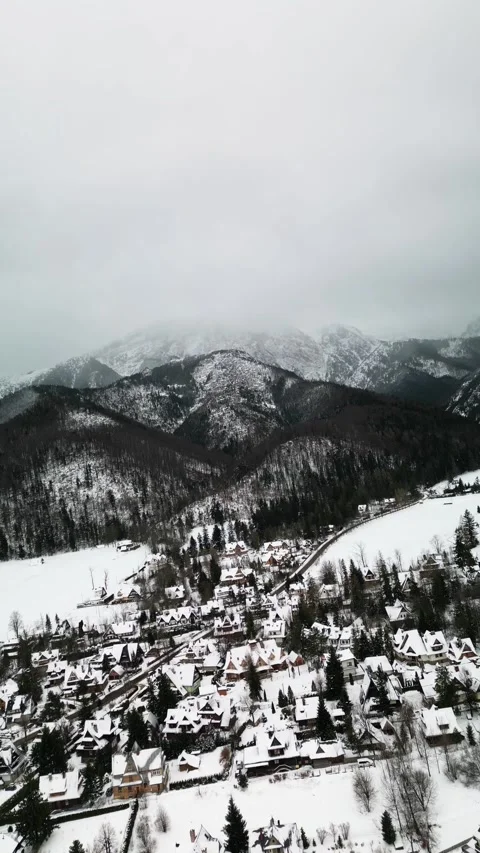 Small town in the mountains Stock Footage 260079042