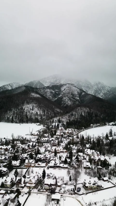 Small town in the mountains Stock Footage 260079391