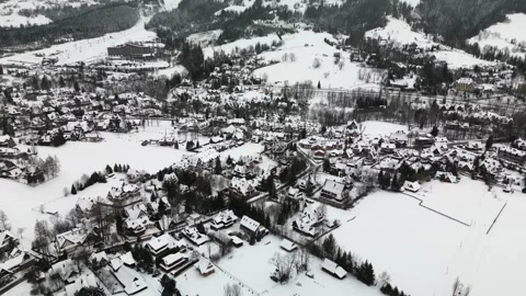 Small town in the mountains Stock Footage 260081028