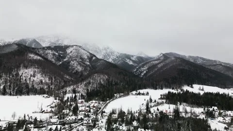 Small town in the mountains Stock Footage 260081117