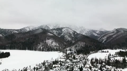 Small town in the mountains Stock Footage 260081171