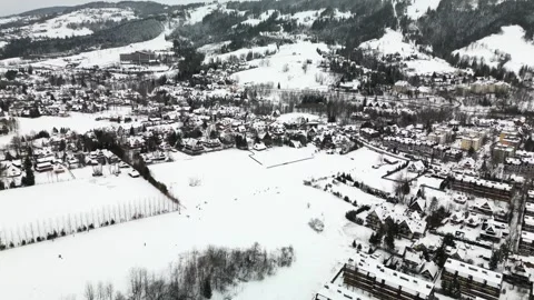 Small town in the mountains Stock Footage 260083918