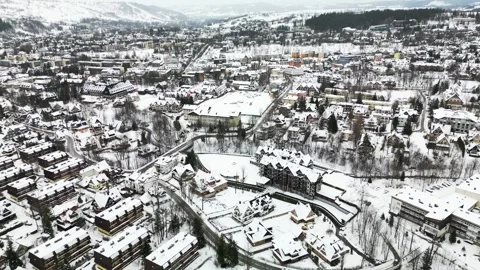 Small town in the mountains Stock Footage 260084013