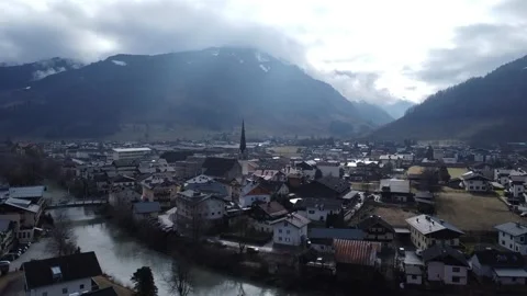 A small town in the mountains Stock Footage 274669982