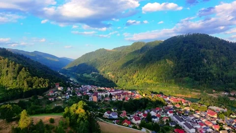 Small town in mountains Stock Footage 312234933