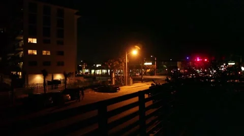 Small Town at Night Stock Footage 46414885