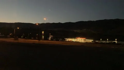 Small Town at Night Stock Footage 156973197