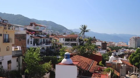 Small town by the ocean Stock Footage 93731956