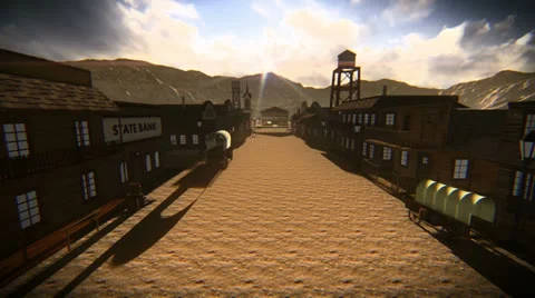 Small town of the Old West Stock Footage 25295648