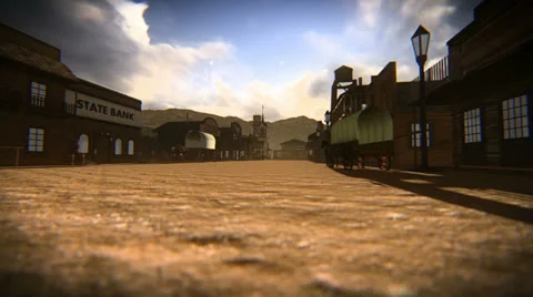 Small town of the Old West Stock Footage 25297710