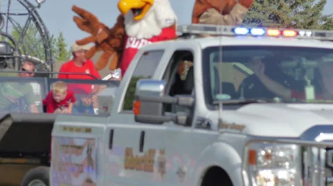 Small town Parade 1 库存影片 27563690