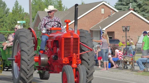 Small town Parade 6 Stock Footage 27538967