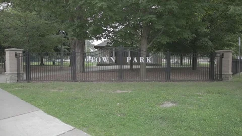 Small Town Park Stock Footage 99374806