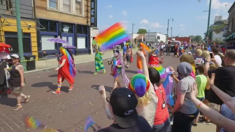 Small Town Pride Parade Stock Footage 248882526