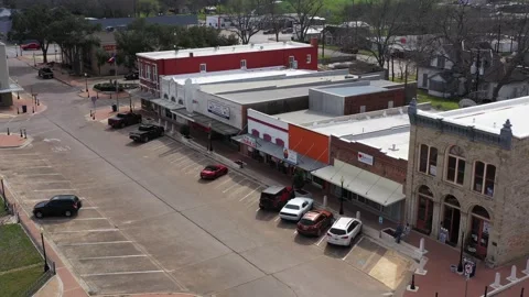 Small Town Retail Stores on the Square, Hallettsville, Texas, USA Stock Footage 142115153