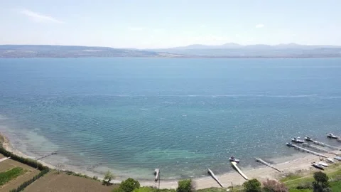 Small town by the sea and the waves Stock Footage 168908045
