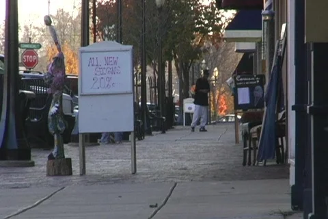 Small Town Sidewalk 02 Stock Footage 294259