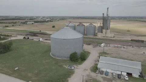 Small town Silos Stock-Footage 165903568