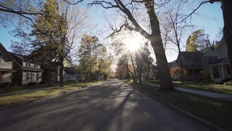 Small Town Slow Motion Driving. Traverse City, Michigan Video stock 92856276