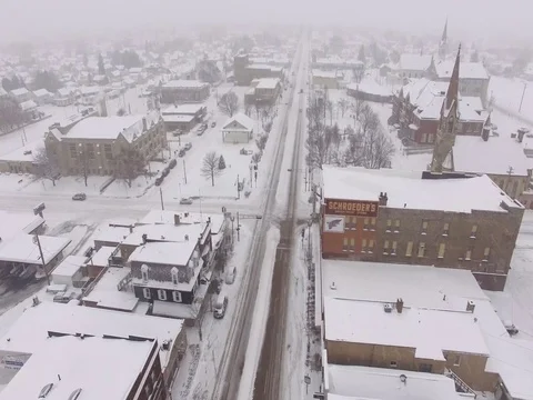 Small town Snowstorm Stock Footage 71285363