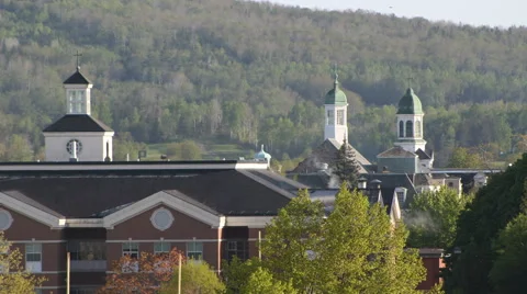Small Town Spring Skyline Timelapse- Antigonish, Nova Scotia Stock Footage 64368788