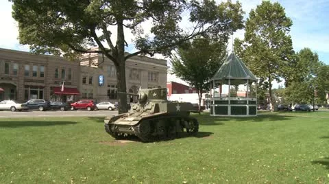 Small town square (1 of 3) Stock Footage 16479072