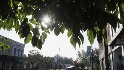 Small Town Streets, Stores and Buildings Stock Footage 87479360