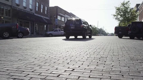 Small Town Streets, Stores and Buildings Stock Footage 87480037
