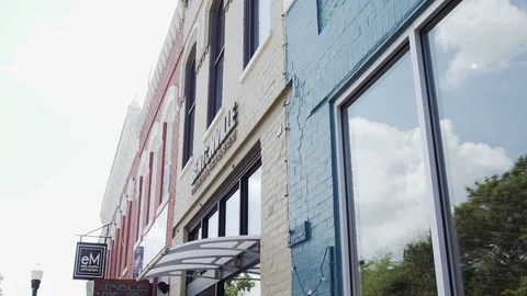Small Town Streets, Stores and Buildings Stock Footage 87480075