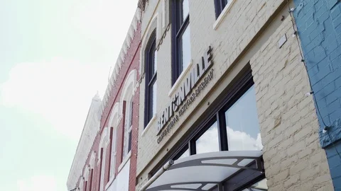Small Town Streets, Stores and Buildings Stock Footage 87480123