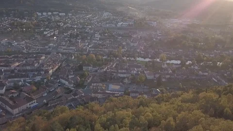 Small town on sunset 1080 Stock Footage 105953546