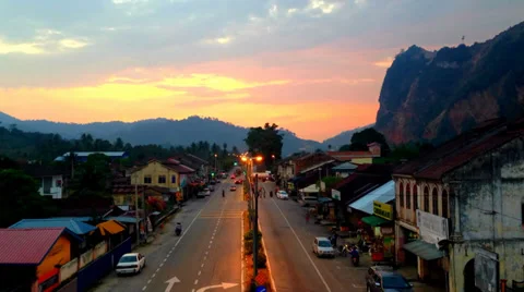 Small Town Sunset Timelapse Stock Footage 37131746