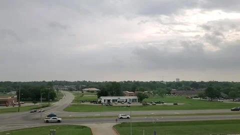 Small town traffic hyperlapse with clouds Stock Footage 240639186