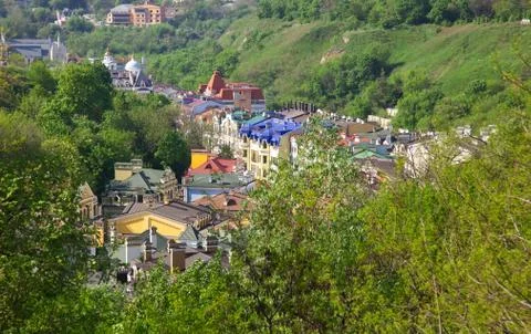 Small town in trees Foto stock