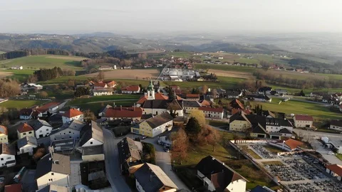 Small Town in Upper Austria- Sankt Agatha Stock-Footage 127074091
