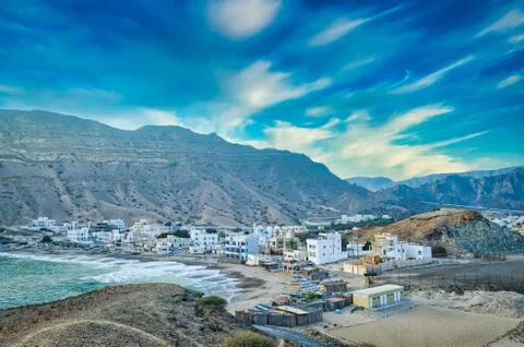 Small Town in the valley Stock-Fotos