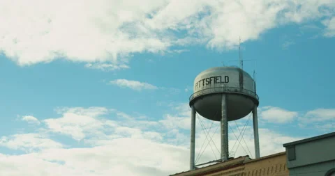 Small Town Water Tower Stock Footage 320370459