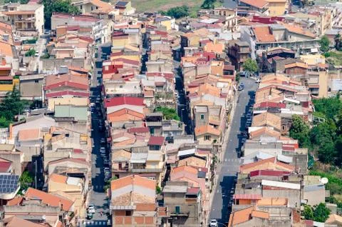 Small town.high view Stock Photos